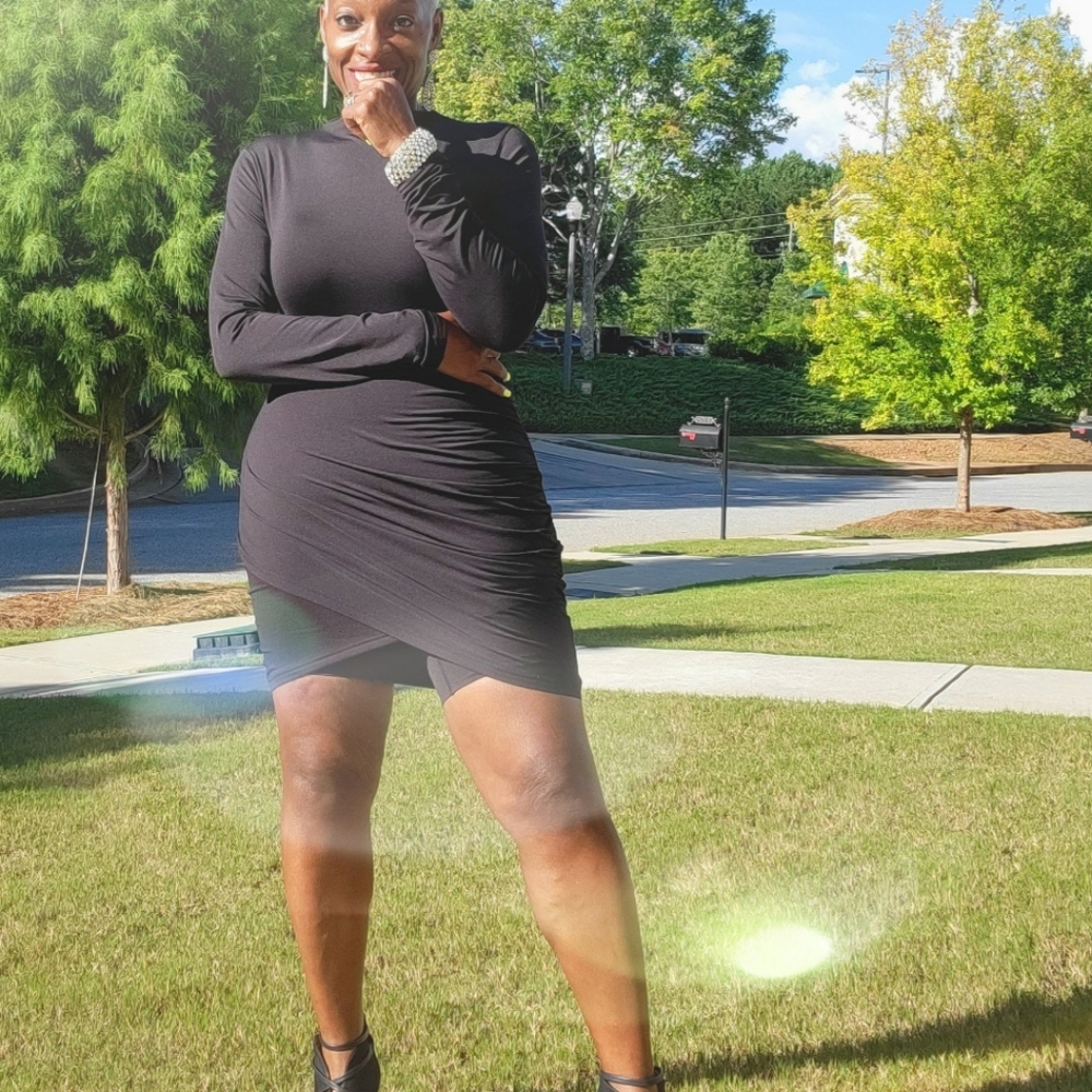 BORIFLORS Black XL  Bodycon Dress